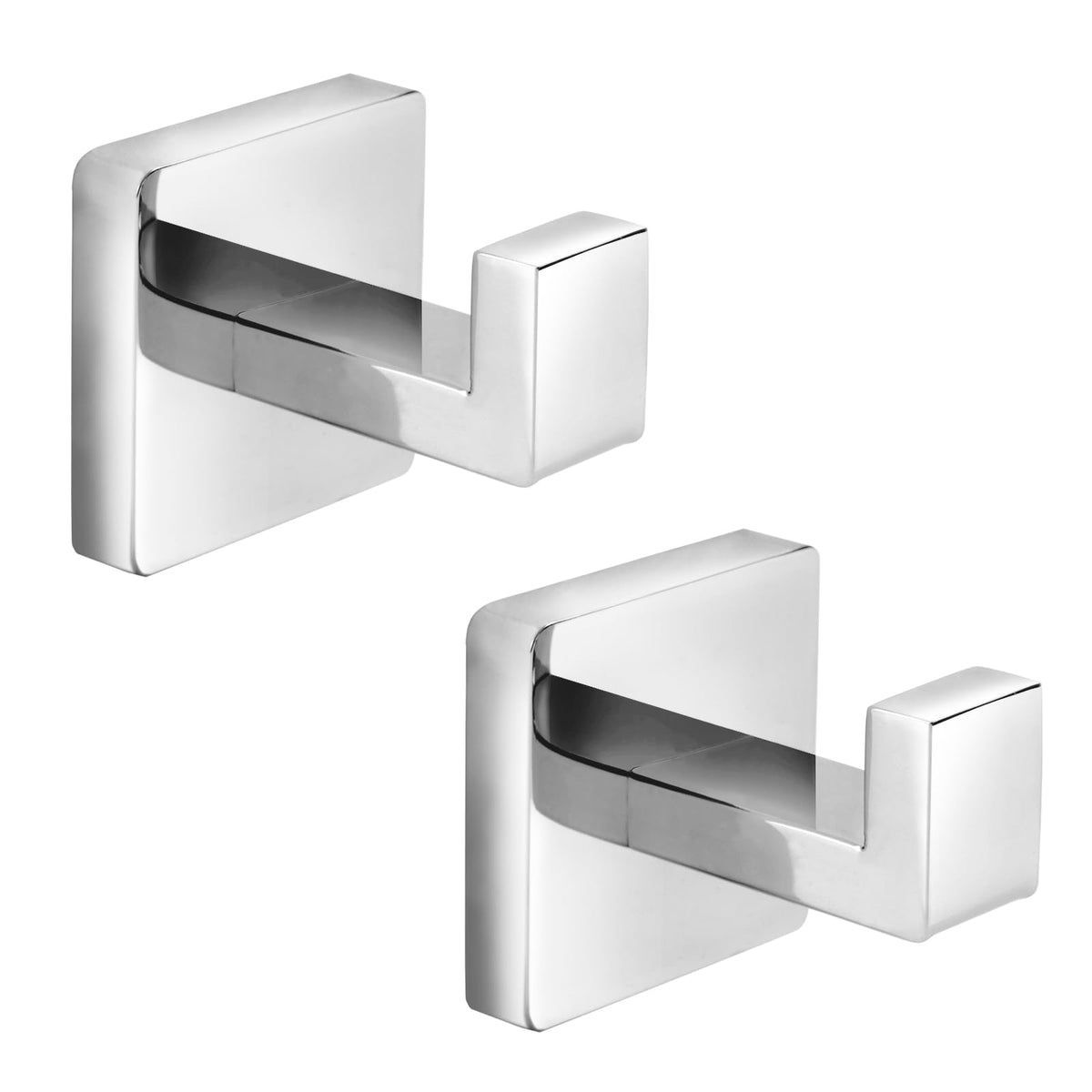 Heavy Duty Stainless Steel Towel Hooks, Wall Mounted Square Robe Hooks for Bathroom, Kitchen, Bedroom, Hotel Brushed Gold 2 Pack