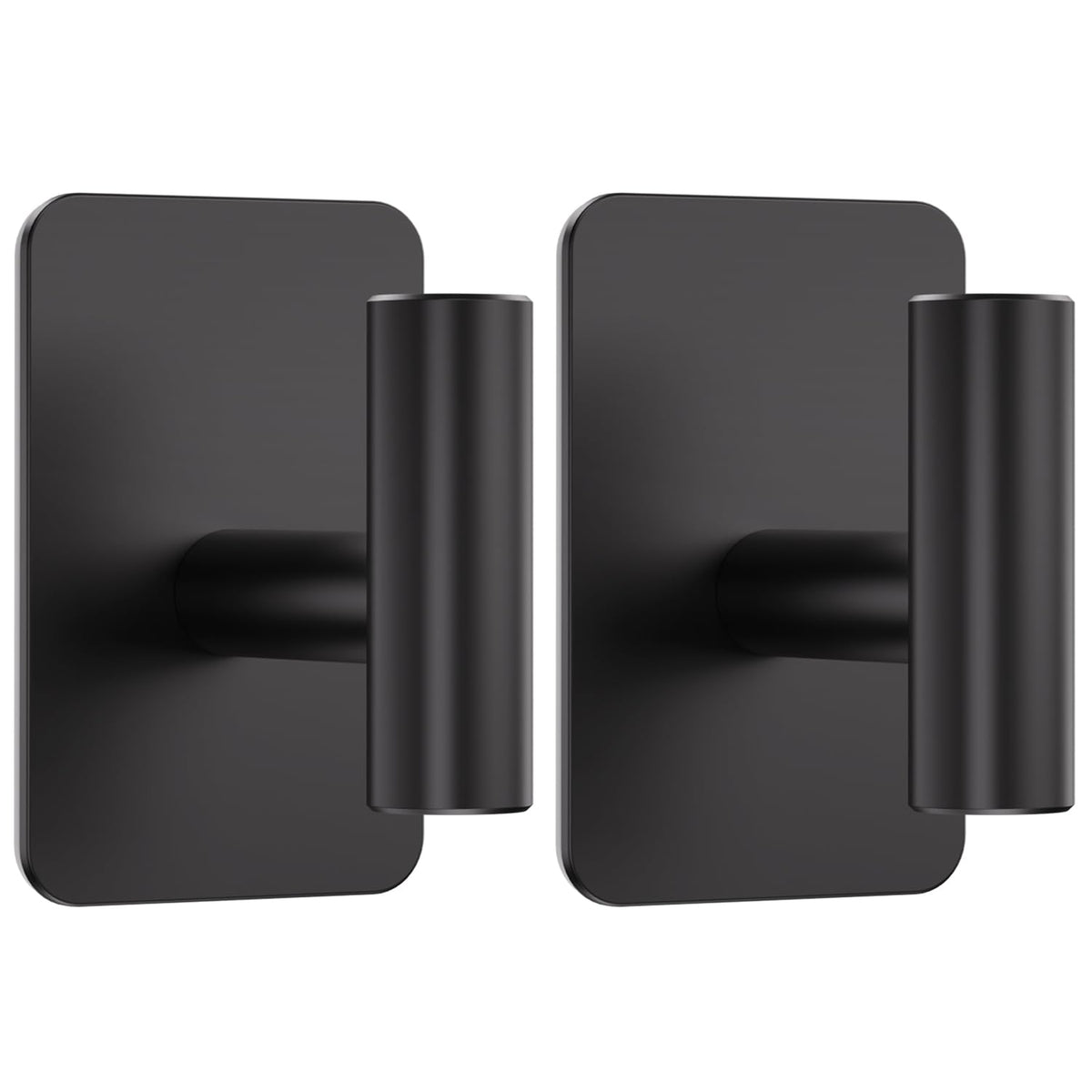 Large Heavy Duty Adhesive Wall Hooks - 26lb Max, Stainless Steel Waterproof Towel Hooks for Hanging Towel, Coat, Robe, Sticky Hooks for Use in Bathroom, Shower, Kitchen, Door(Black, 4 Pack)