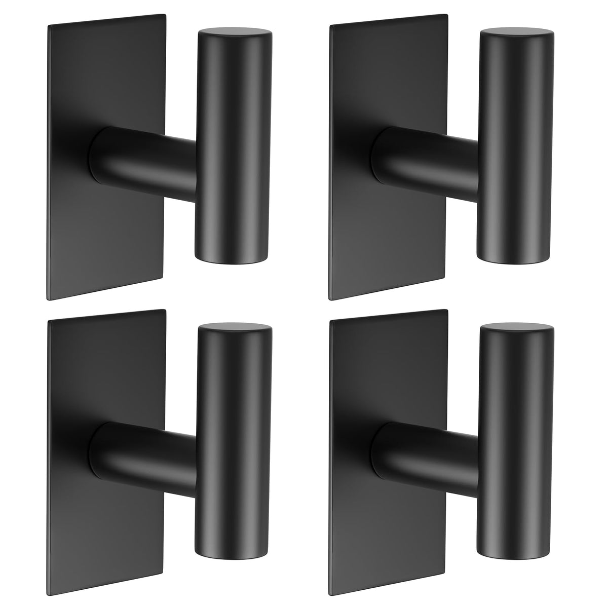 VAEHOLD Wall Towel Hooks, Heavy Duty Sticky Holder Waterproof Towel Hooks for Hanging Coat, Clothes, Closet Hook Wall Mount for Kitchen (Chrome, 2 Pack)
