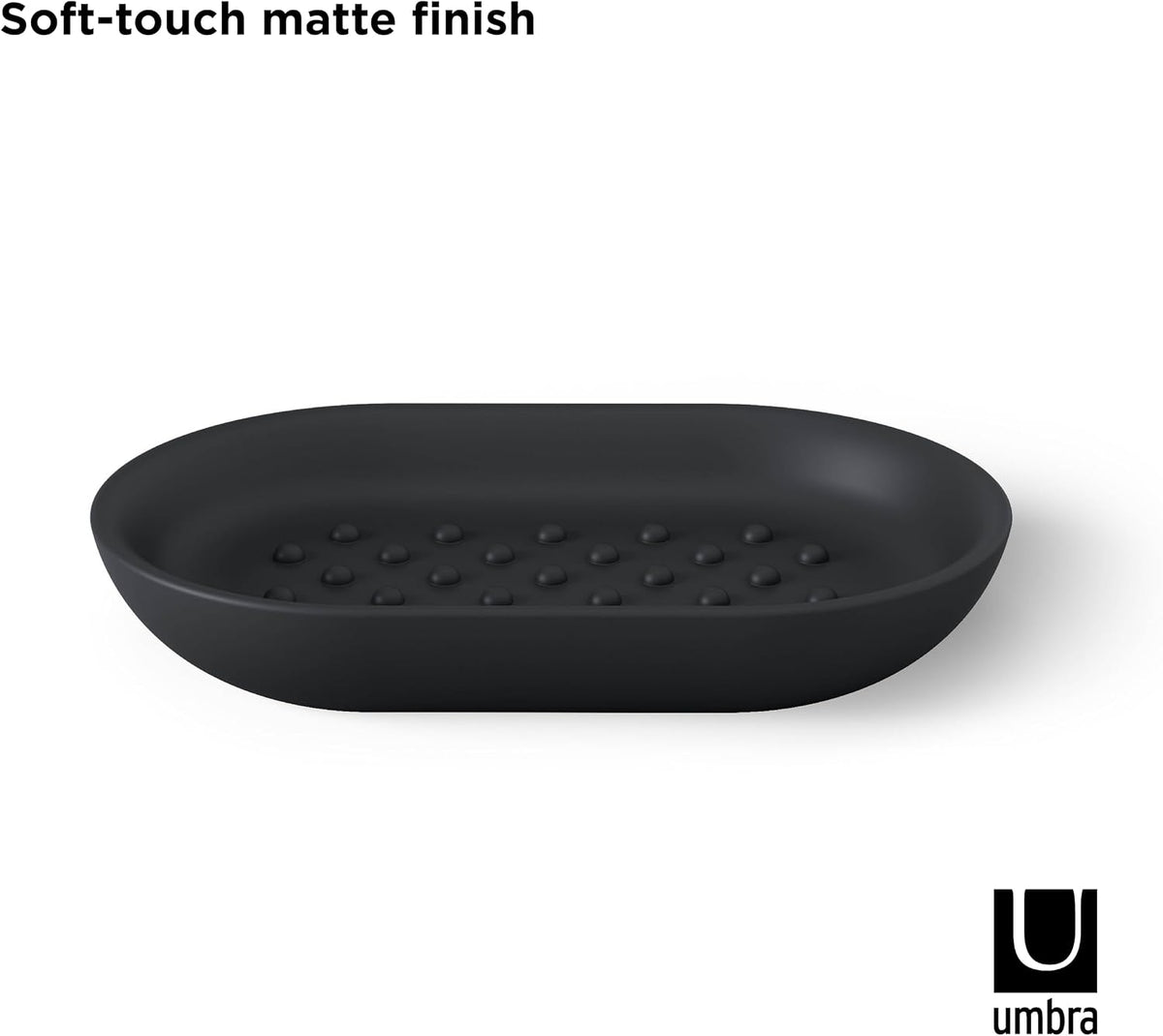 Umbra Junip Soap Holder, Oval Bathroom Soap Dish, Black
