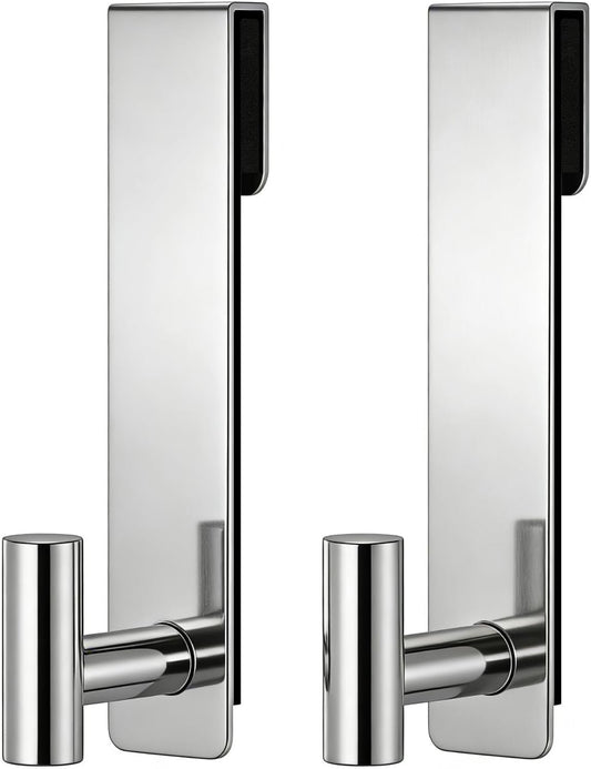 PMMASTO 7.5 Inch Shower Door Hooks, Polished Silver- T Shape