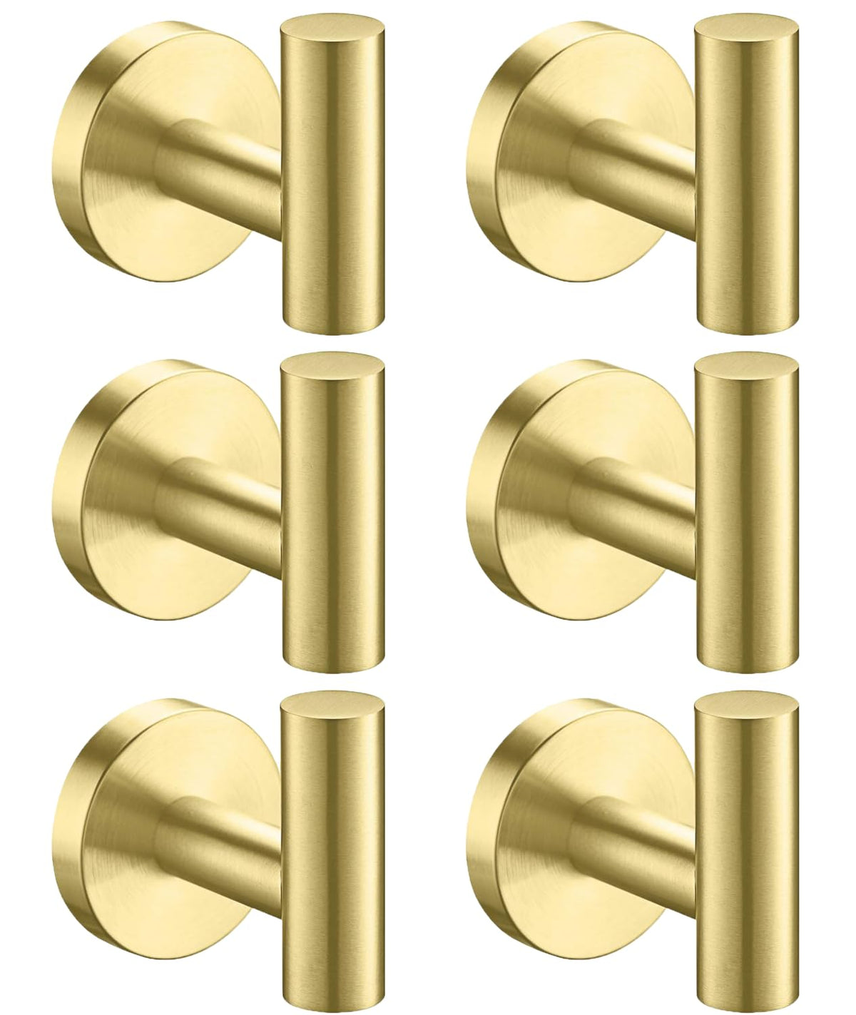 Nolimas Bathroom Towel Hooks SUS 304 Stainless Steel Coat Hook Round Clothes Towel Coat Robe Hook Cabinet Closet Door Sponges Holder for Bath Kitchen Garage Hotel,Wall Mounted,Brushed Gold,2Pack