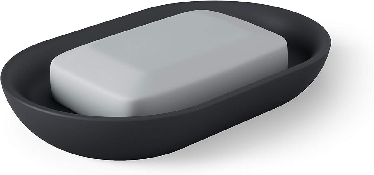 Umbra Junip Soap Holder, Oval Bathroom Soap Dish, Black