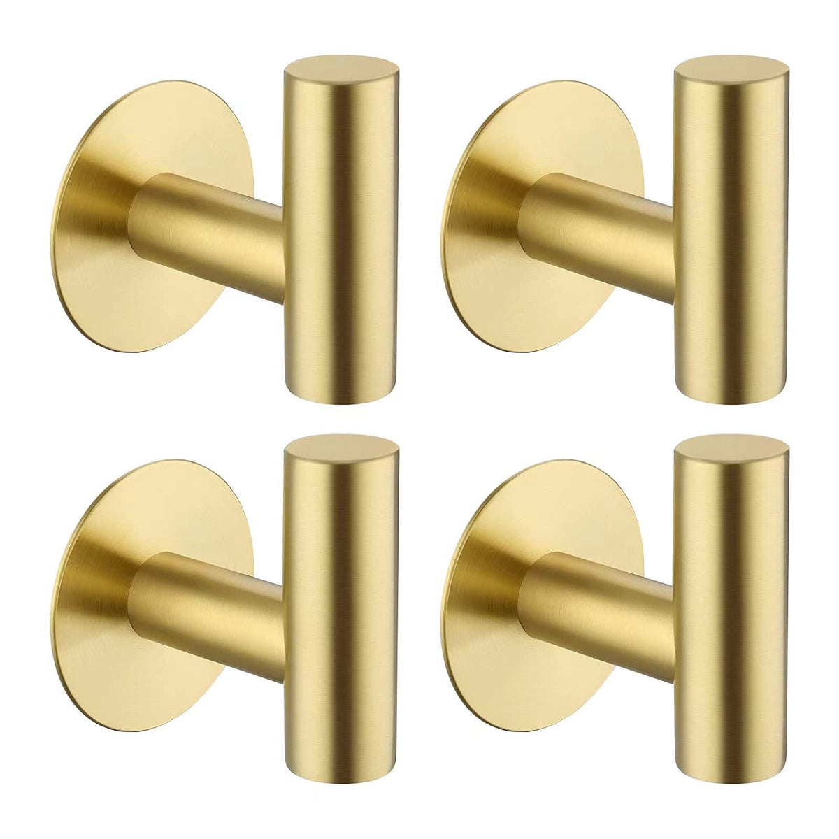 Bntuk Adhesive Hooks Heavy Duty Wall Hooks Stainless Steel Waterproof Shower Hooks, Adhesive Holders Coat Hooks for Hanging, Wall Mounted Towel Hooks for Bathroom Kitchen - 2 Pack