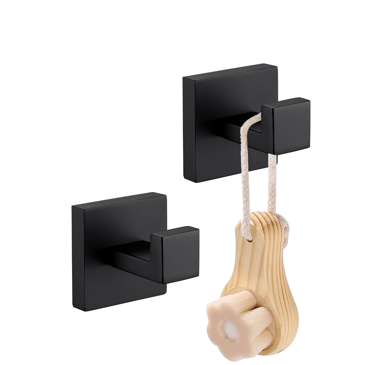 LANC Black Towel Hook for Bathroom Wall Hook, Heavy Duty SUS304 Stainless Steel Kitchen/Bathroom Hook, Matte Black Robe Hook for Hanging Towels,Clothes,Coat,Sponges, A8805MB