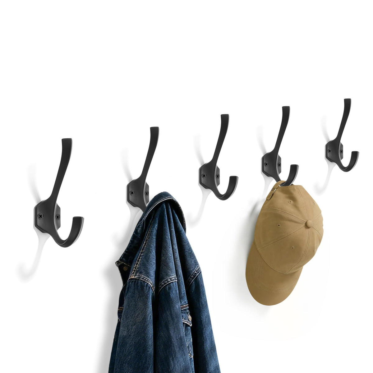 AVICCI 5 Pack Coat Hooks Matte Gold Towel Hooks Robe Hooks for Bathroom Living Room Bedroom Hanger for Robe Dressing Room