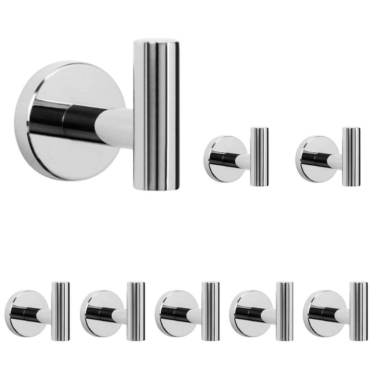 NearMoon Bath Towel Hooks- SUS 304 Stainless Steel Robe Hook Holder, Heavy Duty Coat Hook for Bathroom Livingroom Hotel Kitchen Garage, Wall Mounted (Matte Black, 4 Pack)