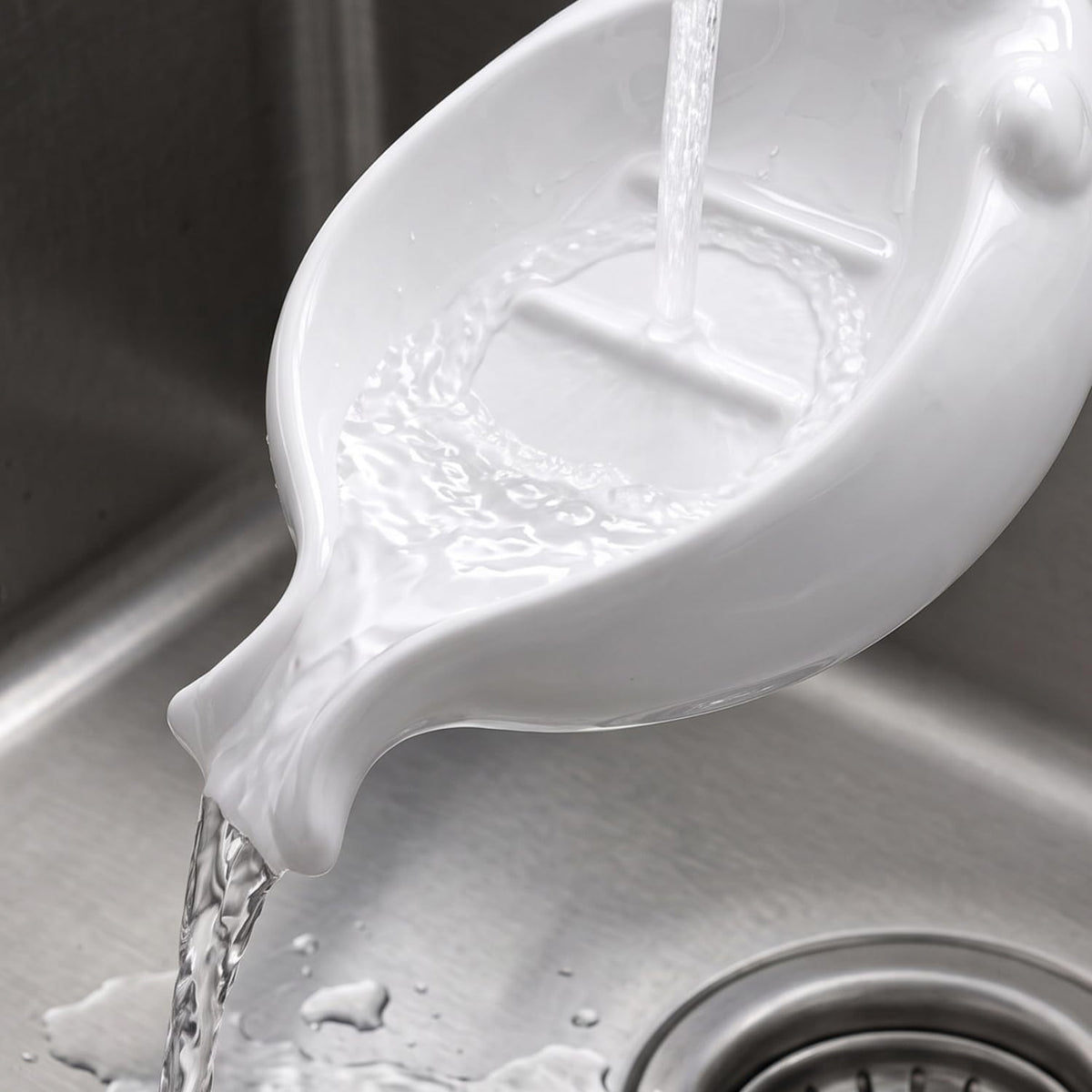 Soap Dish Self Draining Sponge Holder for Bathroom Sink Kitchen
