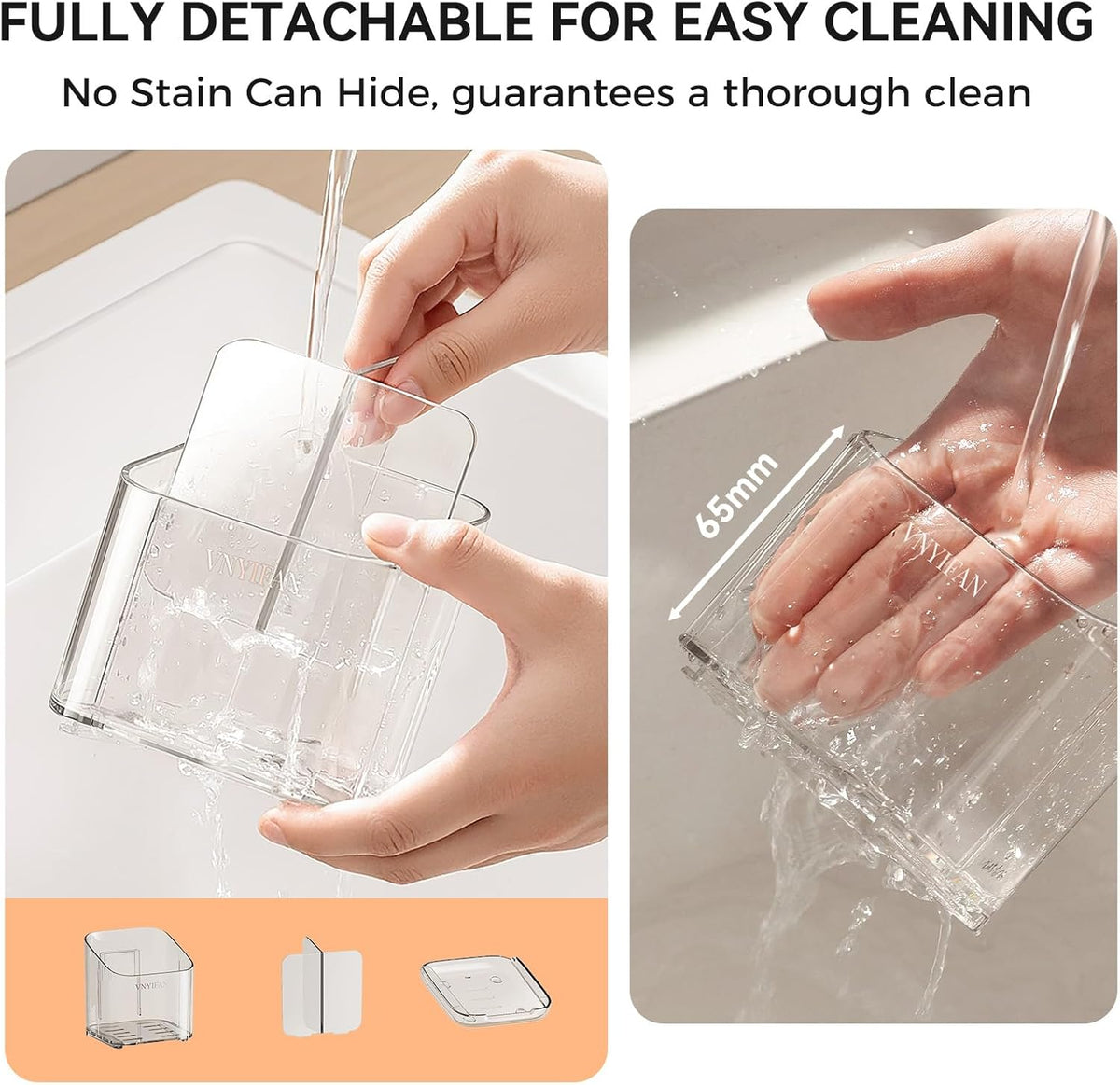 3 Slots Toothbrush Holders with Detachable Dividers for Bathrooms