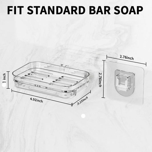 Adhesive Soap Dish for Shower Wall-Mounted Soap Holder Shower
