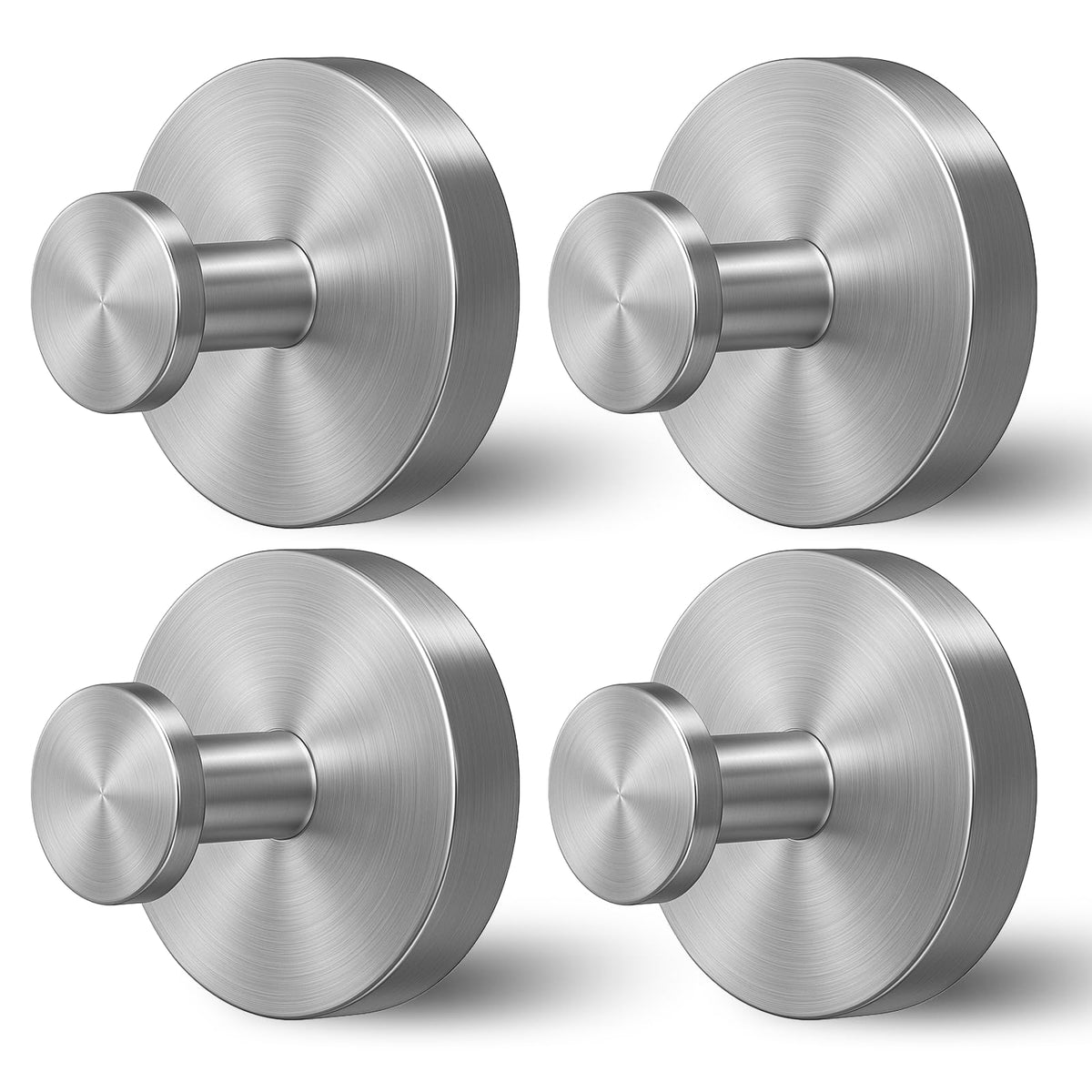 Shower Hooks for Inside Shower,Suction Cup Hooks for Glass Window,Removable Towel Hooks for Bathrooms,4 Packs(Silver)