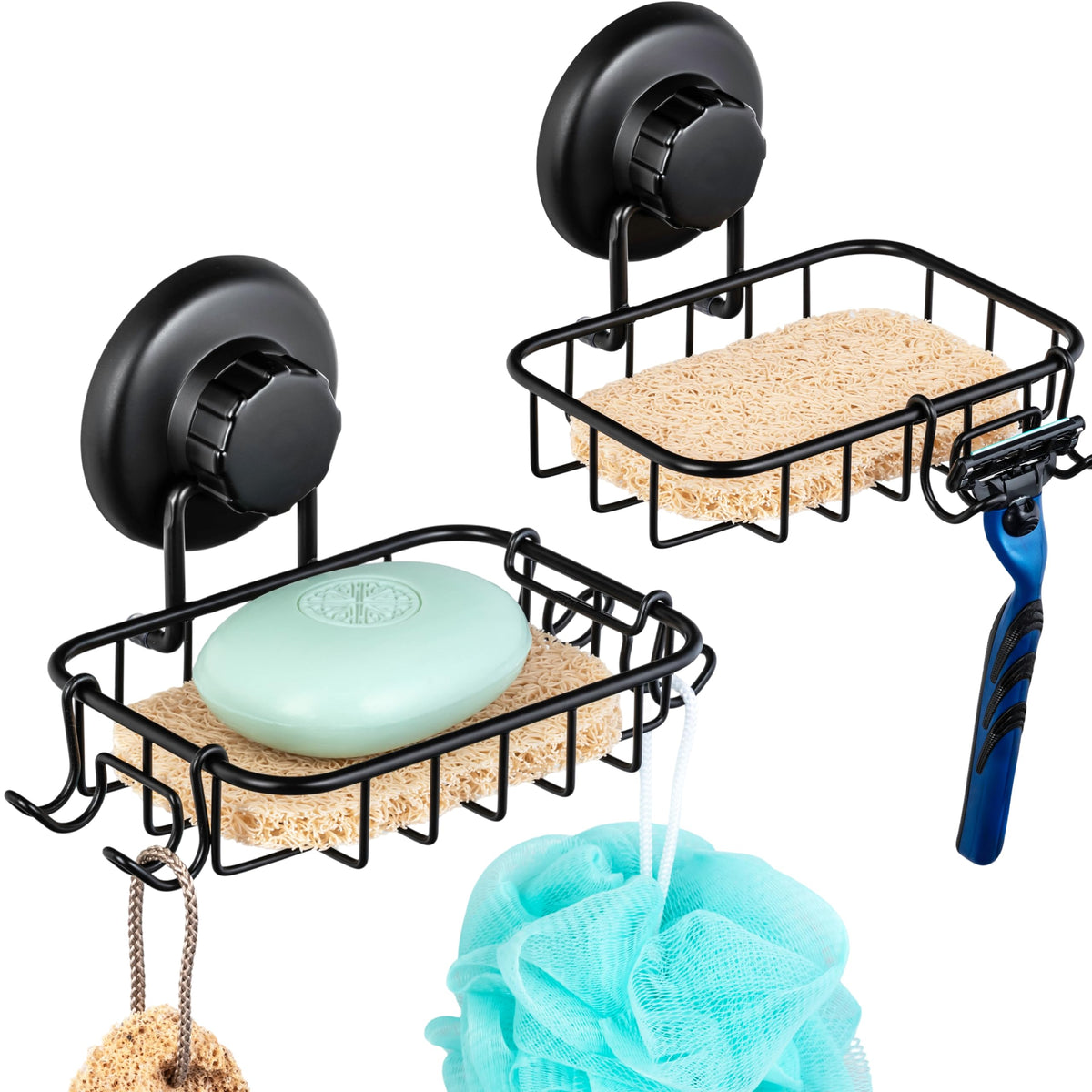 HASKO Suction Cup Soap Dish for Shower Wall, Rustproof Stainless Steel Shower Soap Holder Suction, Bathtub Bathroom Bar Soap Holder, Bronze