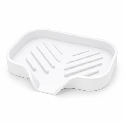 2 Pack Plastic Soap Dish with Drainage, Self-Draining Soap Holder for Bathroom & Kitchen Sink, 2-Layer Soap Saver Tray with Removable Drain Tray, White, 5” x 3.4” x 0.8”