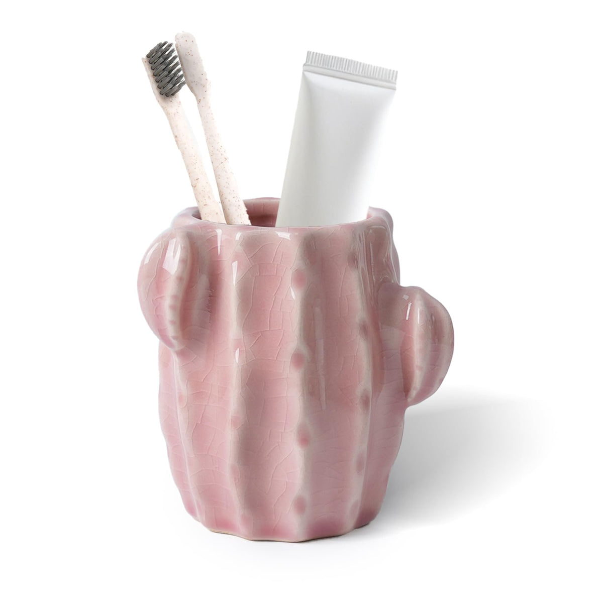 Ceramic Cactus Green Toothbrush Holder,Western Fun Bathroom Decor