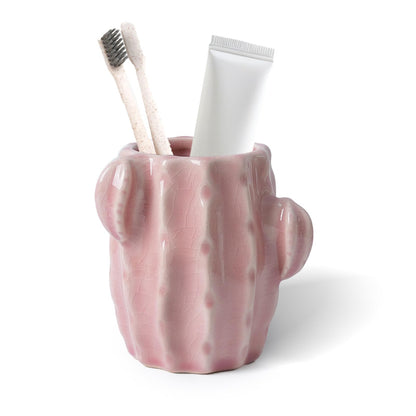 Ceramic Cactus Green Toothbrush Holder,Western Fun Bathroom Decor
