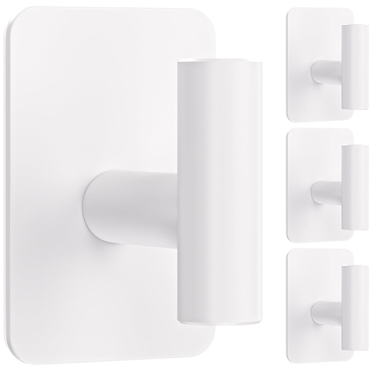 Large Heavy Duty Adhesive Wall Hooks - 26lb Max, Stainless Steel Waterproof Towel Hooks for Hanging Towel, Coat, Robe, Sticky Hooks for Use in Bathroom, Shower, Kitchen, Door(Black, 4 Pack)
