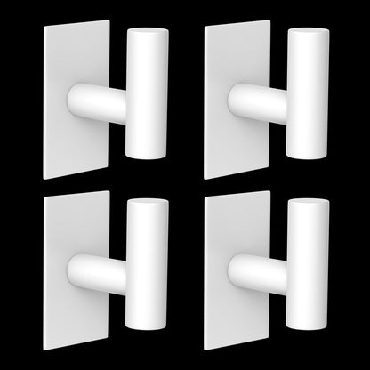 VAEHOLD Wall Towel Hooks, Heavy Duty Sticky Holder Waterproof Towel Hooks for Hanging Coat, Clothes, Closet Hook Wall Mount for Kitchen (Silver, 4 Pack)