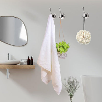 2 Pack Brushed Nickel Heavy Duty Towel Hooks for Bathrooms