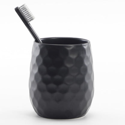 Ceramic Honeycomb Toothbrush Holders for Bathrooms - White Toothbrush Holders, Reusable Toothbrush Cups, Bathroom Tumbler Cups, Mouthwash Cups, Bathroom Counter Organizer