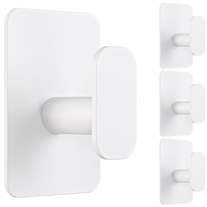 Large Heavy Duty Adhesive Wall Hooks - 26lb Max, Stainless Steel Waterproof Towel Hooks for Hanging Towel, Coat, Robe, Sticky Hooks for Use in Bathroom, Shower, Kitchen, Door(Black, 4 Pack)