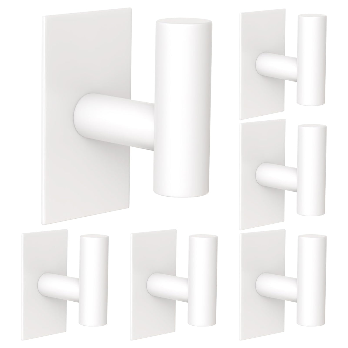 VAEHOLD Wall Towel Hooks, Heavy Duty Sticky Holder Waterproof Towel Hooks for Hanging Coat, Clothes, Closet Hook Wall Mount for Kitchen (Chrome, 2 Pack)