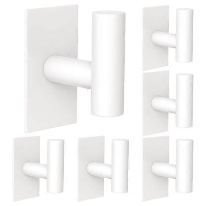 VAEHOLD Wall Towel Hooks, Heavy Duty Sticky Holder Waterproof Towel Hooks for Hanging Coat, Clothes, Closet Hook Wall Mount for Kitchen (Chrome, 2 Pack)