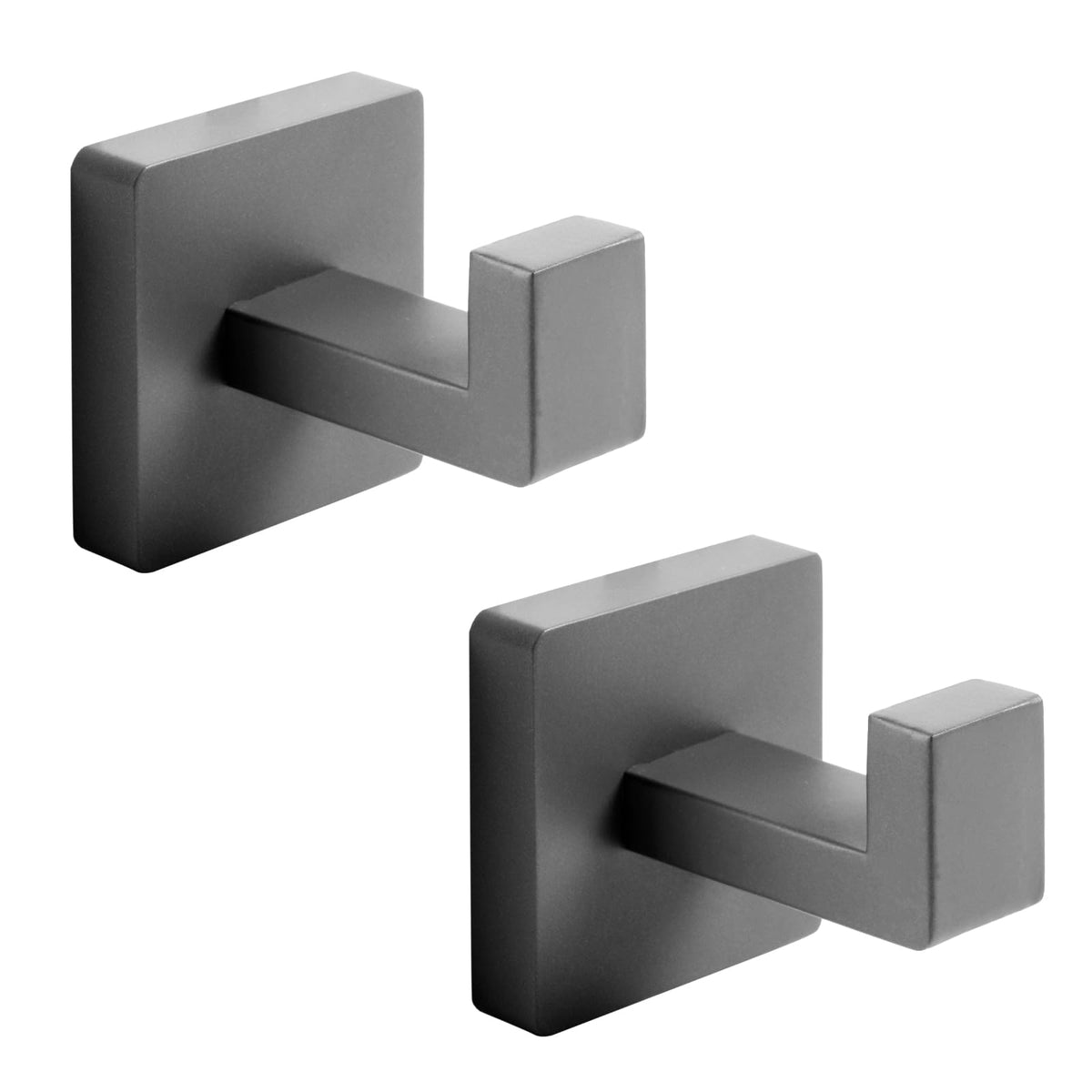 Heavy Duty Stainless Steel Towel Hooks, Wall Mounted Square Robe Hooks for Bathroom, Kitchen, Bedroom, Hotel Brushed Gold 2 Pack
