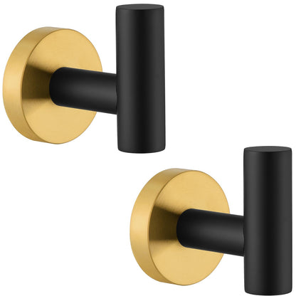 APLusee Brushed Nickel Bathroom Towel Hooks, 2 Pack, 304 Stainless Steel