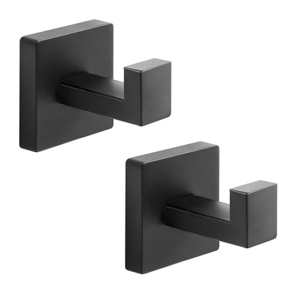 Heavy Duty Stainless Steel Towel Hooks, Wall Mounted Square Robe Hooks for Bathroom, Kitchen, Bedroom, Hotel Brushed Gold 2 Pack