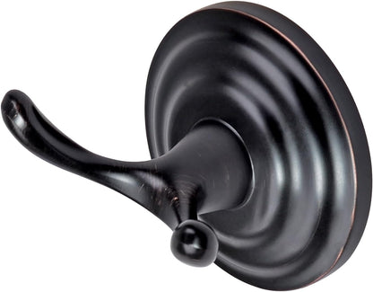 Amazon Basics Zinc Traditional Round Bathroom Towel and Robe Hook, Oil Rubbed Bronze, Easy Installation