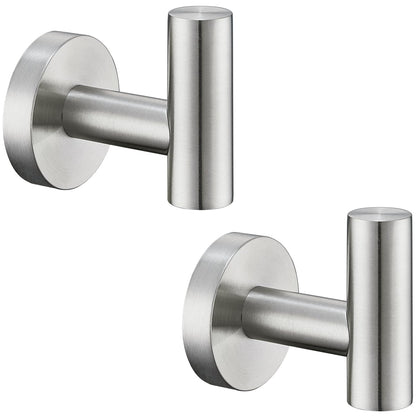 APLusee Brushed Nickel Bathroom Towel Hooks, 2 Pack, 304 Stainless Steel