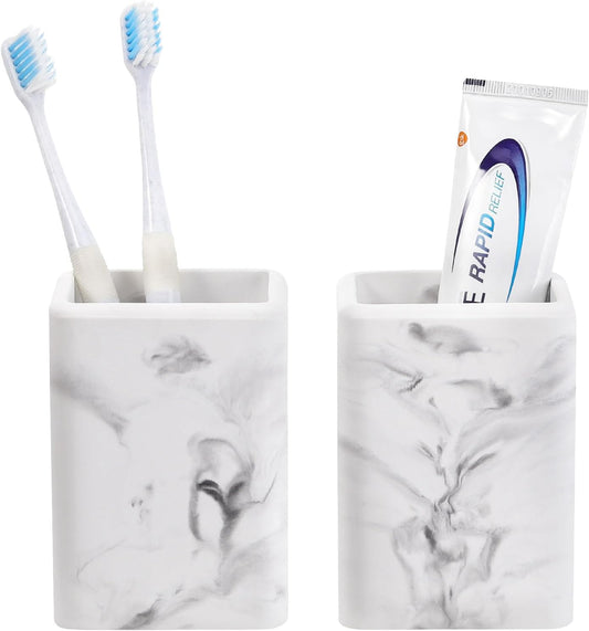 Luxspire Toothbrush Holders, Diatomite, 2 Pack, Marble