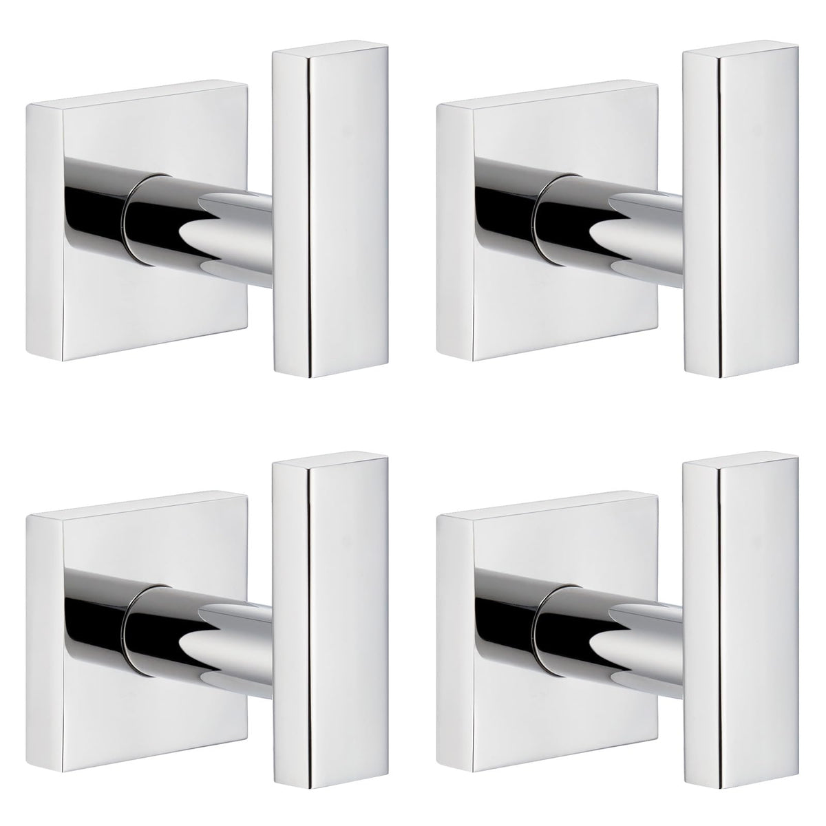 Angle Simple Towel Hooks for Bathroom, Polished Chrome, 2 Pack
