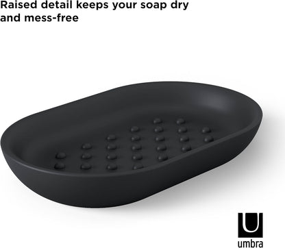 Umbra Junip Soap Holder, Oval Bathroom Soap Dish, Black