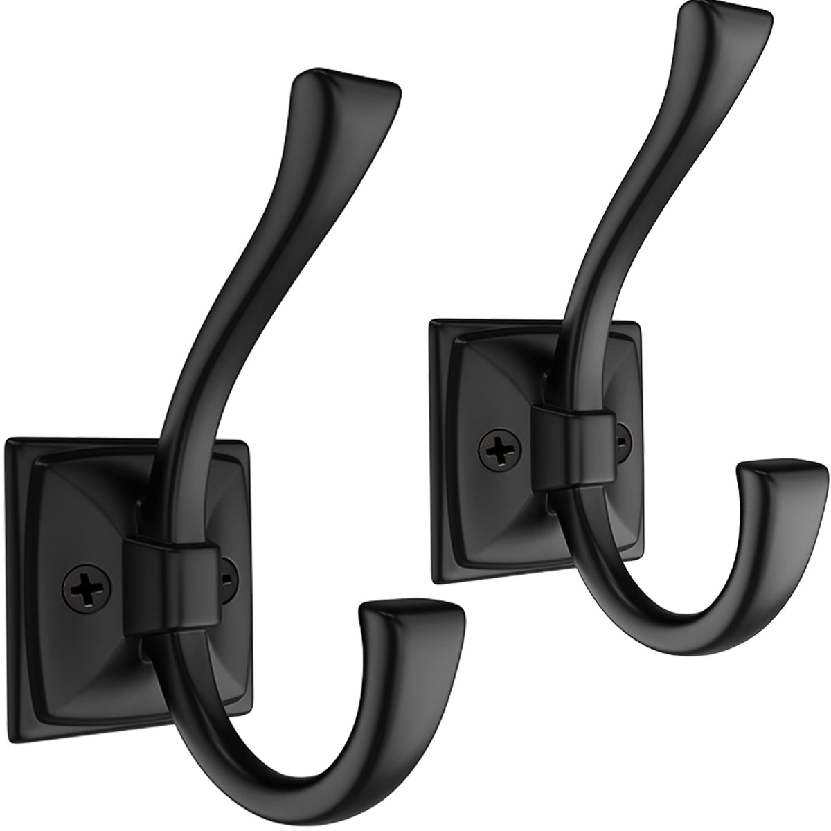 TOFIIGREM 2 Pack Brushed Nickel Towel Robe Hooks, Coat Hooks for Wall Hanging Hat, Key, Bag, Mudroom Hook Entrance Bathroom Door Decorative Heavy Duty Hats Hanger