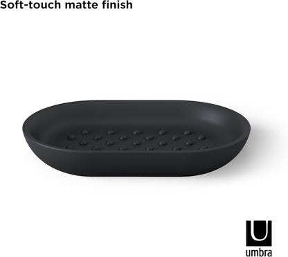 Umbra Junip Soap Holder, Oval Bathroom Soap Dish, Black