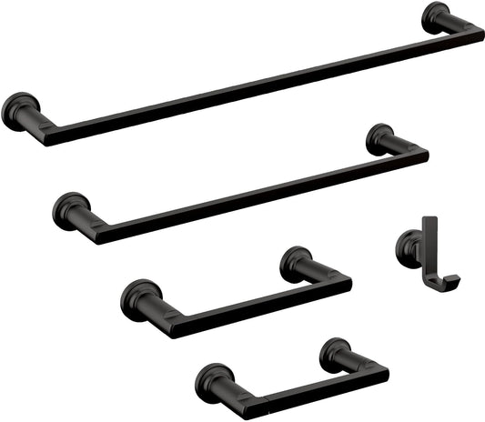 Delta Double Towel Hook for Bathroom or Kitchen| Matte Black | Tetra Accessories
