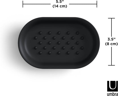 Umbra Junip Soap Holder, Oval Bathroom Soap Dish, Black