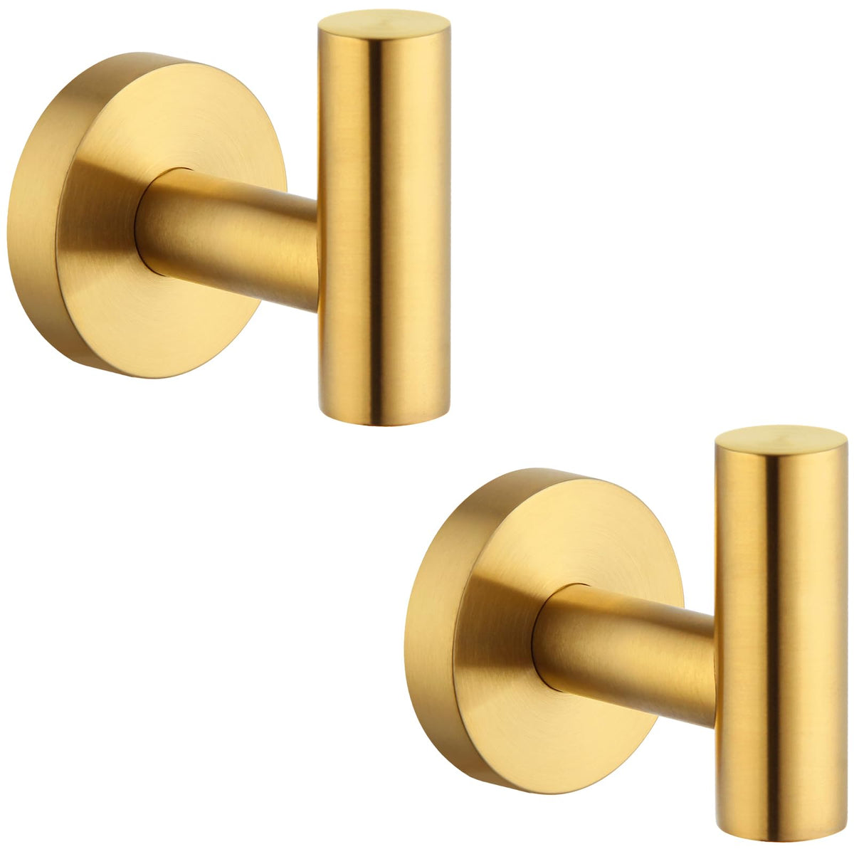 APLusee Brushed Nickel Bathroom Towel Hooks, 2 Pack, 304 Stainless Steel