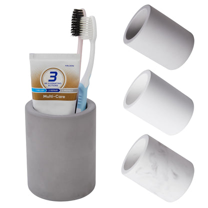 Drying Stone Toothbrush Holder, Diatomite Toothbrush Holders for Bathroom Counter, Quick Drying Electric Toothbrush and Toothpaste Holder Bathroom Organizer, White