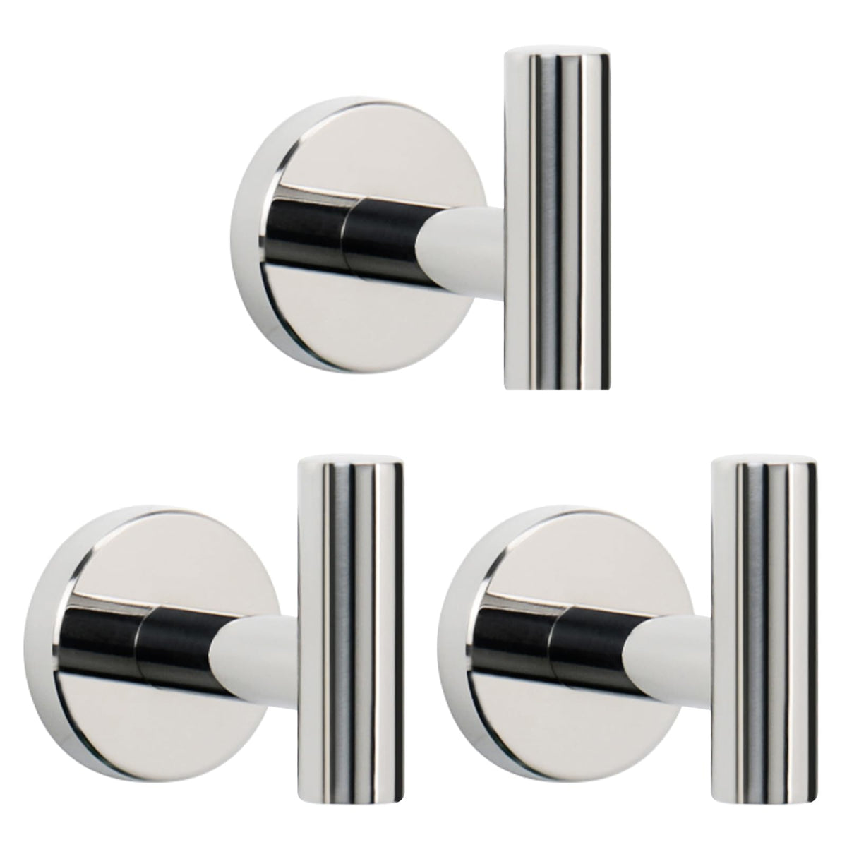 NearMoon Bath Towel Hooks- SUS 304 Stainless Steel Robe Hook Holder, Heavy Duty Coat Hook for Bathroom Livingroom Hotel Kitchen Garage, Wall Mounted (Matte Black, 4 Pack)