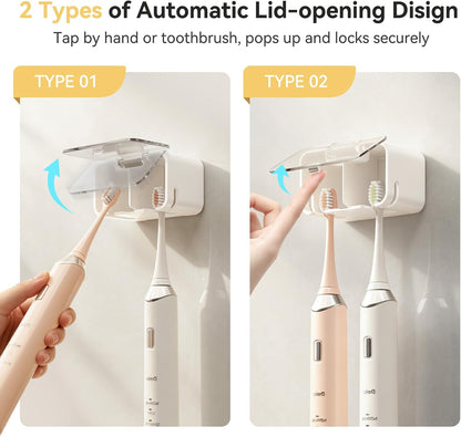 MOPMS Toothbrush Holders for Bathrooms with 2 Slot Independent Compartment