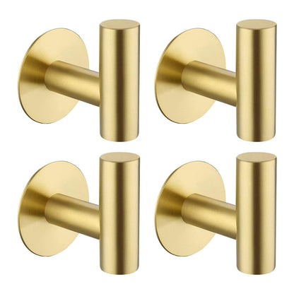 Bntuk Adhesive Hooks Heavy Duty Wall Hooks Stainless Steel Waterproof Shower Hooks, Adhesive Holders Coat Hooks for Hanging, Wall Mounted Towel Hooks for Bathroom Kitchen - 2 Pack