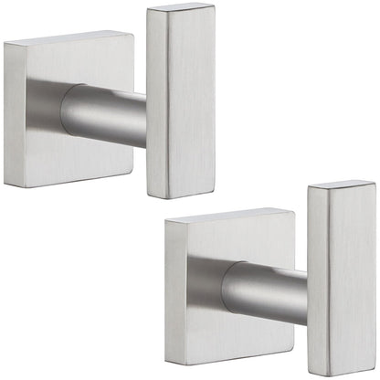 Angle Simple Towel Hooks for Bathroom, Polished Chrome, 2 Pack