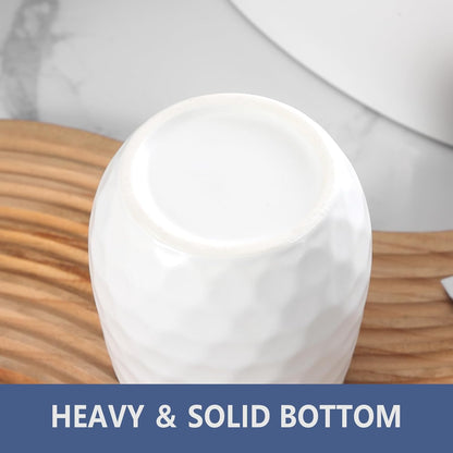 Ceramic Honeycomb Toothbrush Holders for Bathrooms - White Toothbrush Holders, Reusable Toothbrush Cups, Bathroom Tumbler Cups, Mouthwash Cups, Bathroom Counter Organizer