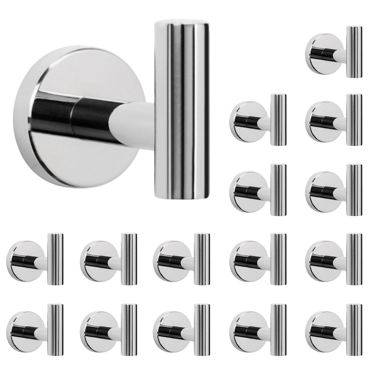 NearMoon Bath Towel Hooks- SUS 304 Stainless Steel Robe Hook Holder, Heavy Duty Coat Hook for Bathroom Livingroom Hotel Kitchen Garage, Wall Mounted (Matte Black, 4 Pack)