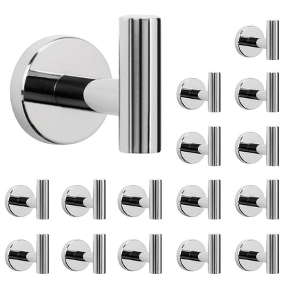 NearMoon Bath Towel Hooks- SUS 304 Stainless Steel Robe Hook Holder, Heavy Duty Coat Hook for Bathroom Livingroom Hotel Kitchen Garage, Wall Mounted (Matte Black, 4 Pack)