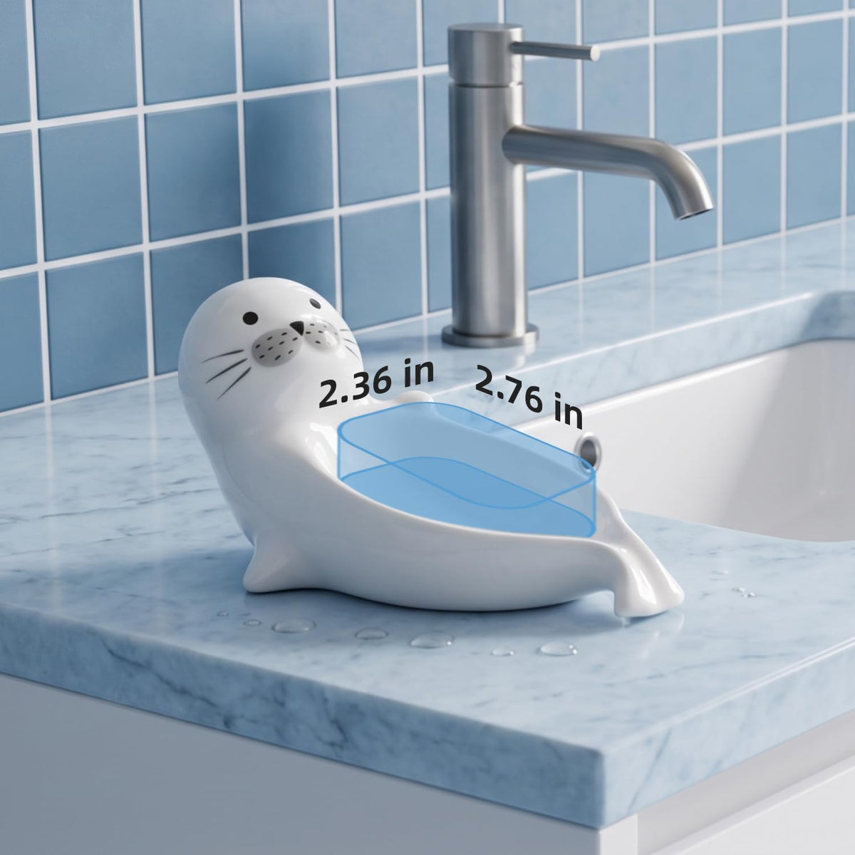 Soap Dish Self Draining Sponge Holder for Bathroom Sink Kitchen