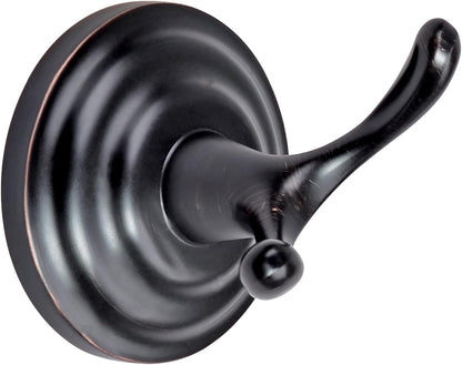 Amazon Basics Zinc Traditional Round Bathroom Towel and Robe Hook, Oil Rubbed Bronze, Easy Installation