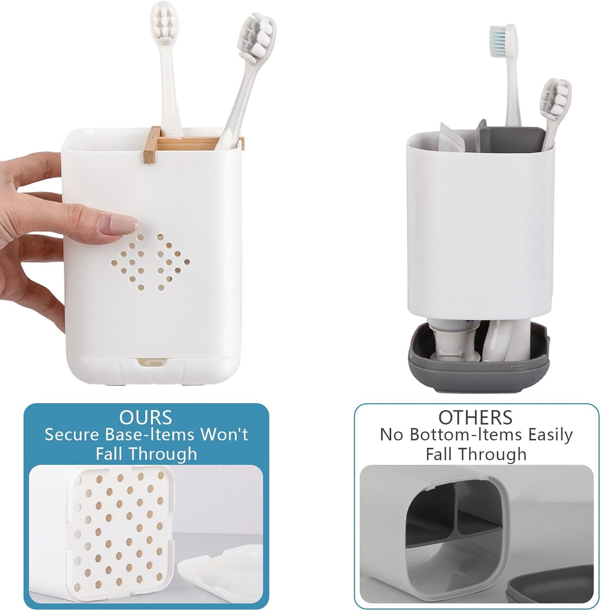 Toothbrush Holders for Bathrooms, Electric Toothbrush Holder, White